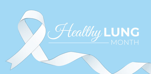 Blue Healthy Lung Month Background Illustration