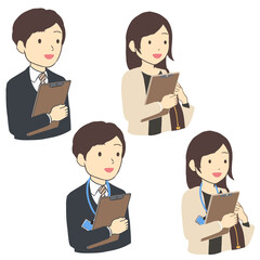 Fototapeta premium 調査員 会話 上半身(線無し)