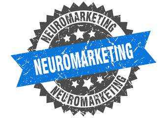 neuromarketing stamp. grunge round sign with ribbon