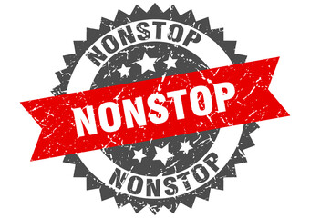 Obraz premium nonstop stamp. grunge round sign with ribbon