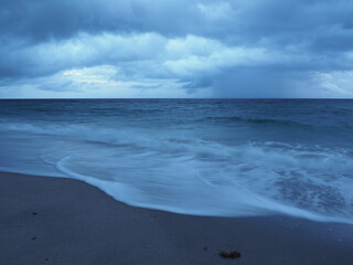 Atlantic Ocean Blue Hour Stormy Sunrise and Rolling Tide