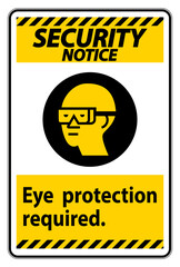 Security Notice Sign Eye Protection Required Symbol Isolate on White Background