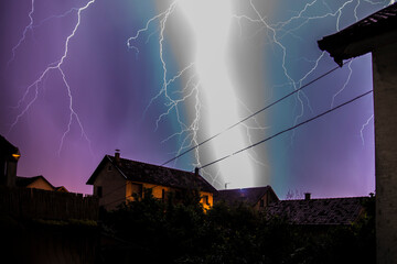 lightning over the city