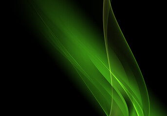 Obraz premium Abstract background waves. Black and kelly green abstract background for wallpaper or business card