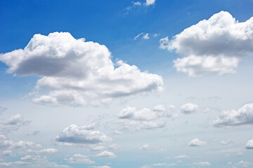 Naklejka na ściany i meble Blue sky background with cloud. Copy space