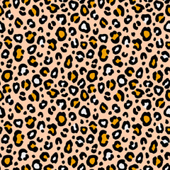 Colorful leopard seamless pattern. Fashion stylish vector texture.
