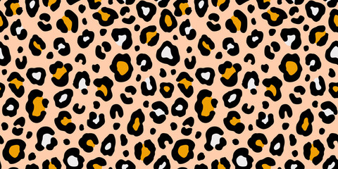 Colorful leopard seamless pattern. Fashion stylish vector texture.