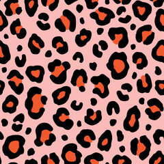 Fototapeta premium Colorful leopard seamless pattern. Fashion stylish vector texture.
