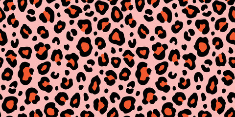 Colorful leopard seamless pattern. Fashion stylish vector texture.