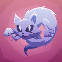 Cartoon ghost cat vector illustration