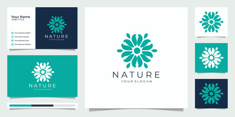 Fototapeta na wymiar nature Simple and elegant floral monogram template, elegant logo design,business card vector illustration.Premium Vector