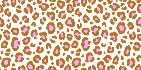 Colorful leopard seamless pattern. Fashion stylish vector texture.