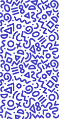 Seamless monochrome geometric pattern. Fashion 80-90s. Hipster Memphis style.