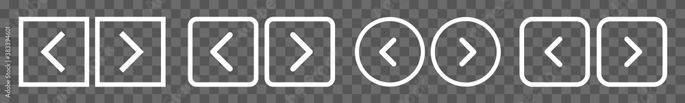 Poster back next button icon white line | previous forward buttons illustration | video audio player naviga