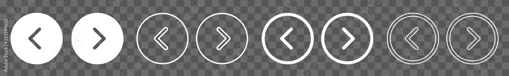 Poster back next button icon circle white | previous forward buttons illustration | video audio player navi