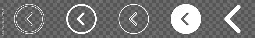 Poster back button icon circle white | previous buttons illustration | video audio player navigate symbol |