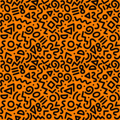 Seamless monochrome geometric pattern. Fashion 80-90s. Hipster Memphis style.