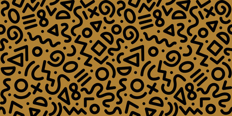 Seamless monochrome geometric pattern. Fashion 80-90s. Hipster Memphis style.