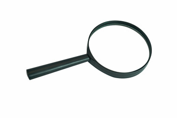 Magnifying glass isolate on a white background close-up.
