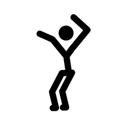 Stick man, dynamic position icon. Figures, standing posture symbol, sign. Pictogram isolated on white background. Abstract person posing for presentation. Vector illustration.