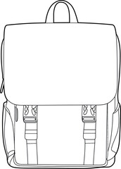 Professional Backpack Vector / Line Drawing. Icon, Logo, Design, Element