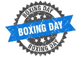 Obraz premium boxing day stamp. grunge round sign with ribbon