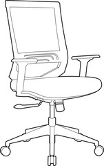 Professional Office chair Vector / Line Drawing. Icon, Logo, Design, Element