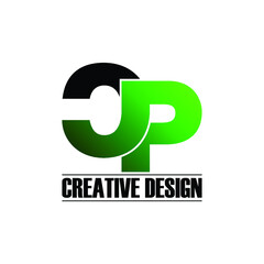 Letter CP simple logo design vector