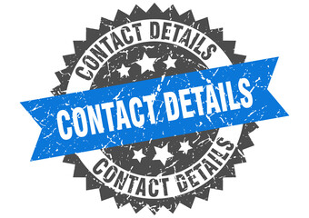 Obraz premium contact details stamp. grunge round sign with ribbon