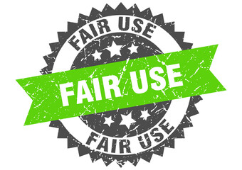 fair use stamp. grunge round sign with ribbon