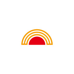 stripes geometric sun rise symbol logo vector