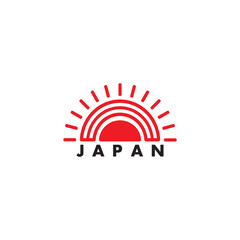 text japan sun rays symbol logo vector