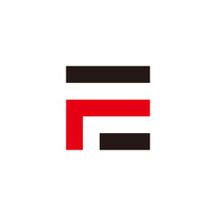 simple abstract letter fe square line logo vector