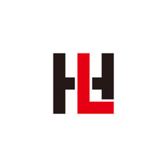 simple letter hl square geometric colorful logo vector
