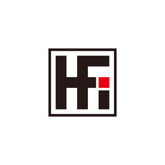 abstract letter hfi square geometric logo vector