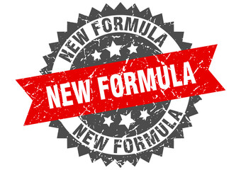Obraz premium new formula stamp. grunge round sign with ribbon