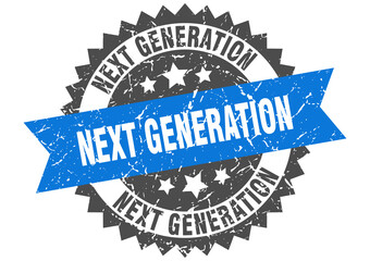 Obraz premium next generation stamp. grunge round sign with ribbon