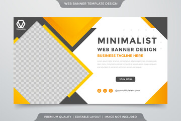 web banner template with minimalist style and modern concept layout use for social media cover 