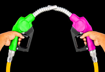 Nozzle red green yellow orange color fuel gasoline dispenser hand held separator
