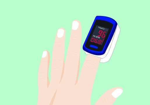 white hands using an oximeter