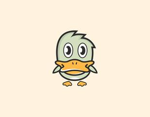 Cute duck symbol logo design illustration.