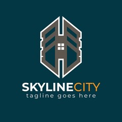 Skyline City Building Logo, Real estate Logo Design