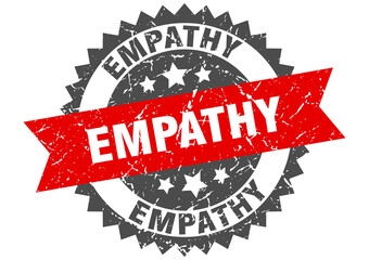 empathy stamp. grunge round sign with ribbon