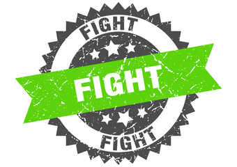 Obraz premium fight stamp. grunge round sign with ribbon