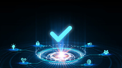 Standard quality control. Certification. Business, technology, internet and networking concept.