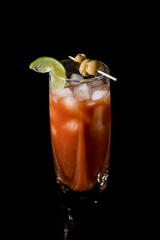 bloody mary on black background