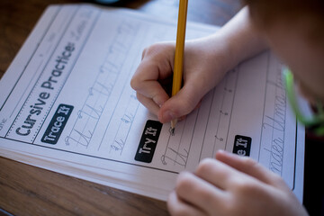 cursive writing with pencil
