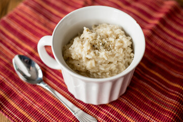 Risotto in handled mug