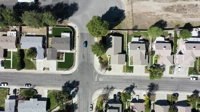 Top Down Residential Area of Soledad Canyon California Drone View