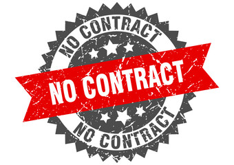 Obraz premium no contract stamp. grunge round sign with ribbon